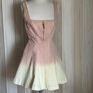 Roberto Cavalli Pink and Cream Mini Dress